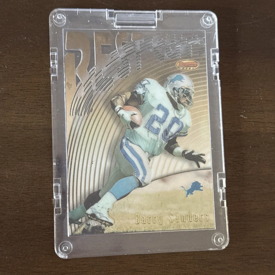 BARRY SANDERS 1997 BOWMAN'S BEST CUTS #BC15 CHROME INSERT PSA 9 LIONS NFL HOF - Image 2 of 4