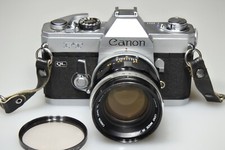 VINTAGE SILVER CANON FT QL 35mm SLR CAMERA W/FL 50mm 1:1.4 LENS EXCELLENT