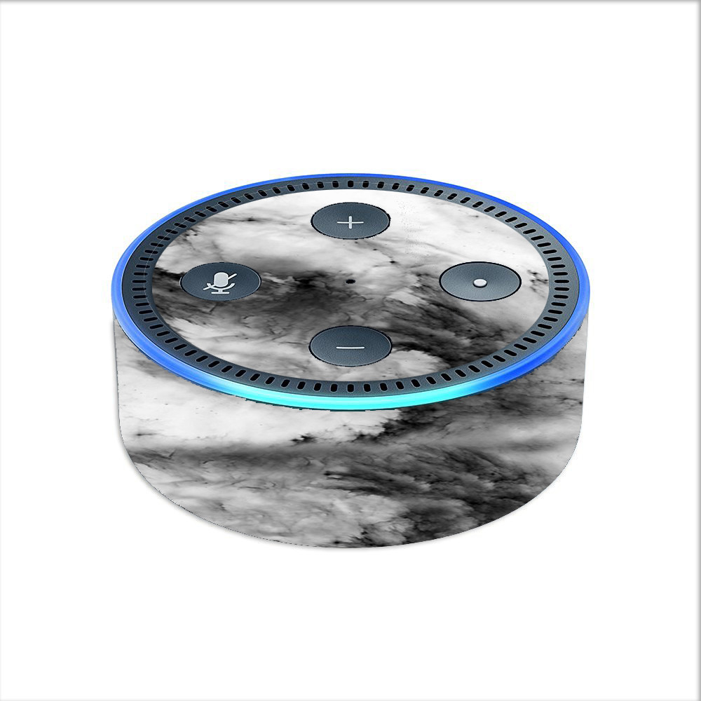 Skin Decal for Amazon Echo Dot 2nd gen/ Black White Swirls