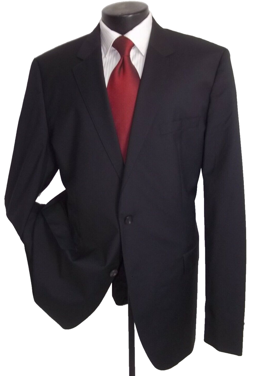 / Hugo Boss Solid Black 2Button Wool Blazer Jacke… - image 3