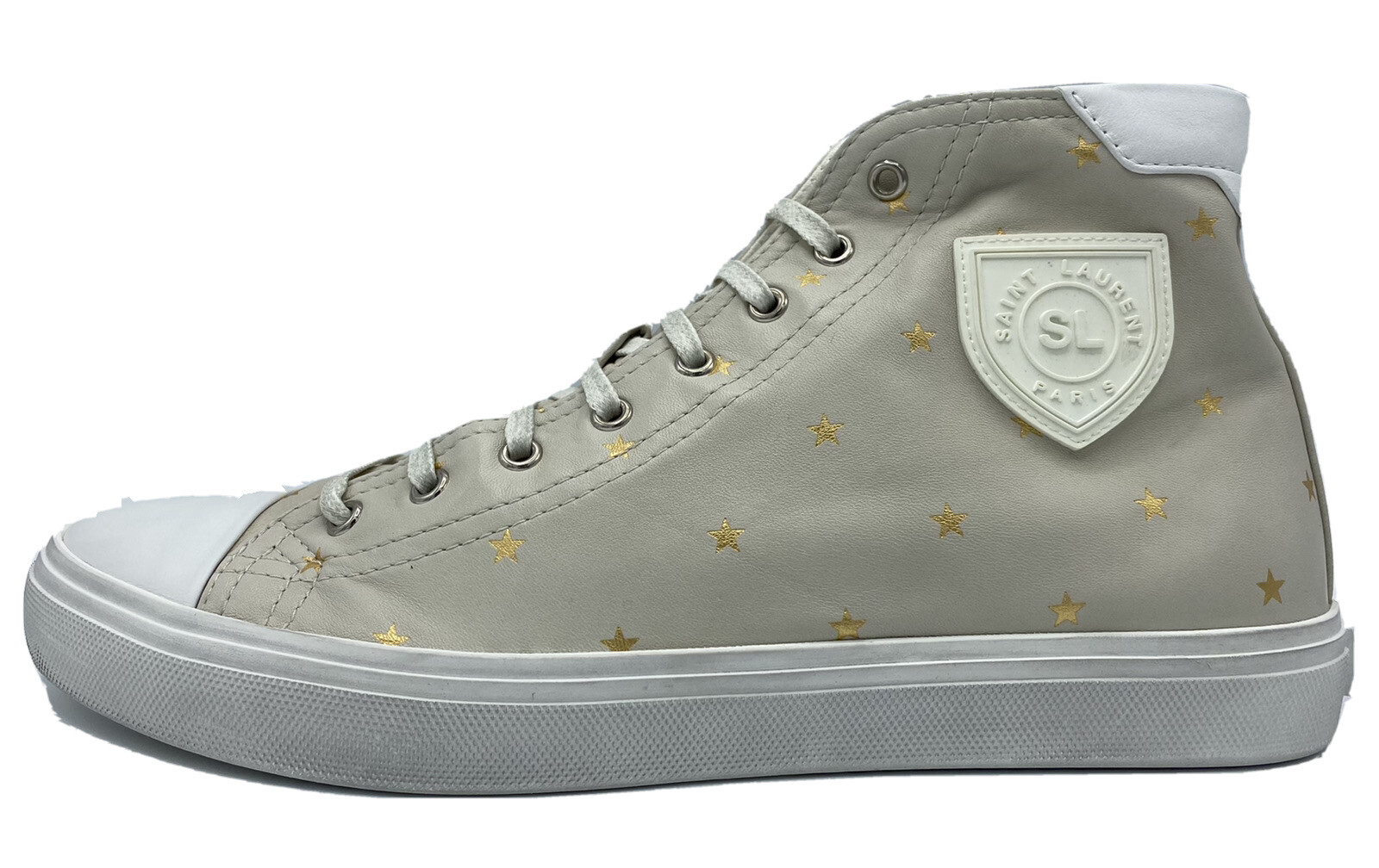 Sneakers alte Saint Laurent in pelle panna da 750 dollari taglia US 10 5 Made in Italy