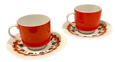 Set of 2 Flat Cup & Saucer Set Kaleidoscope by Royal Doulton