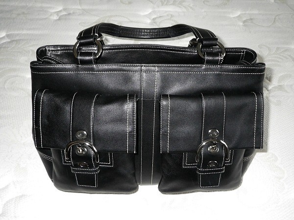 NEW Coach Soho Lg Black Leather Double Pocket Business Purse