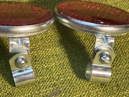 2 NOS Vintage 2.125” LUCAS ENGLAND Red Reflector RALEIGH Bicycle Motorcycle Auto - Picture 5 of 5