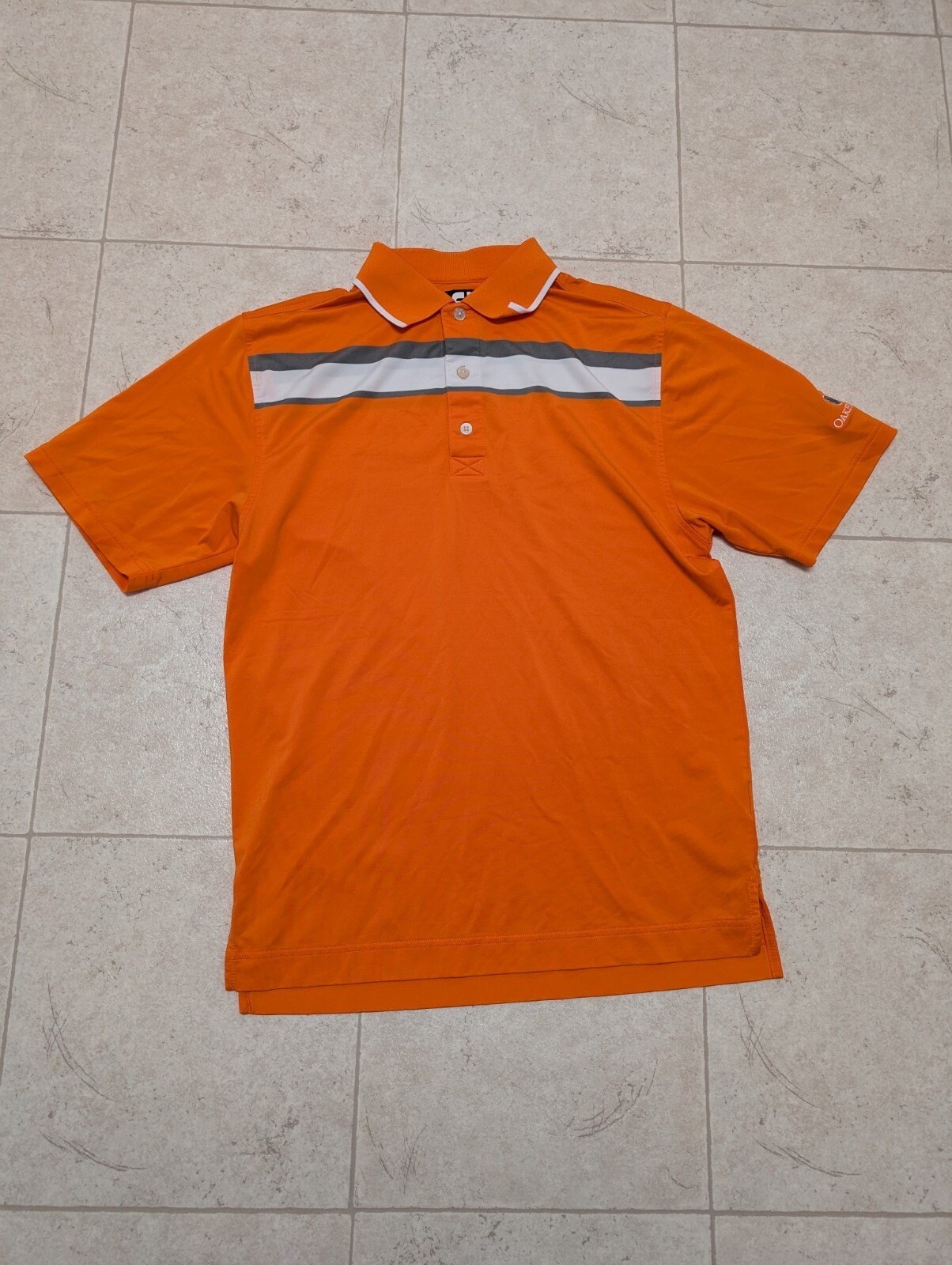 FootJoy Mens Small Orange Golf Polo Shirt for Driving Range at Oak Tree National-image