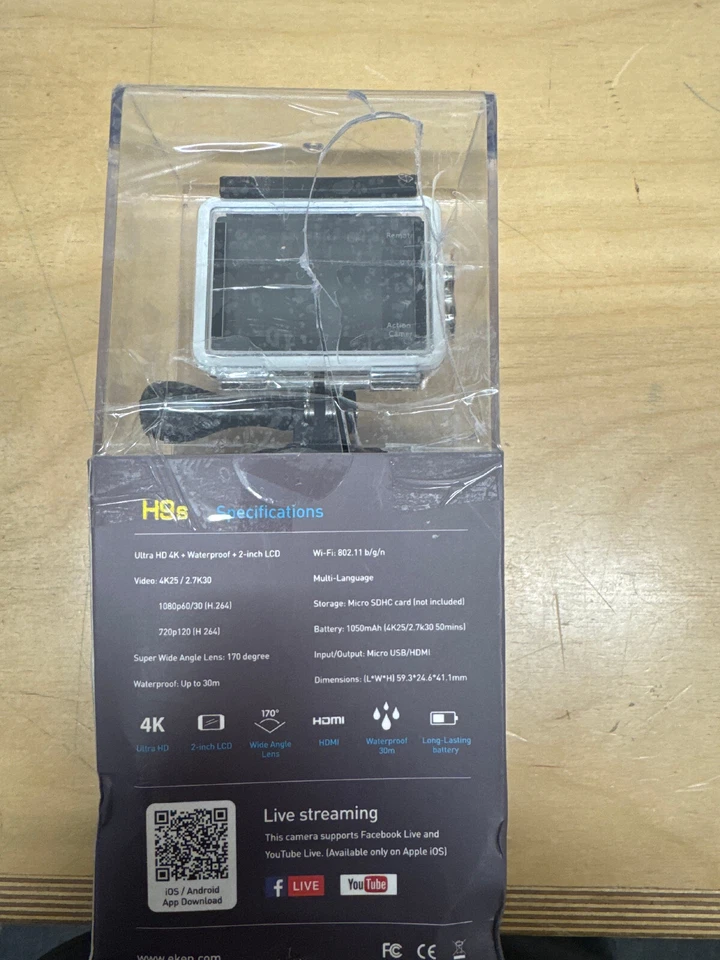 EKEN H9s Action Camera Live Streaming 4K WIFI Ultra HD Waterproof Sports Camera - Image 3 of 3