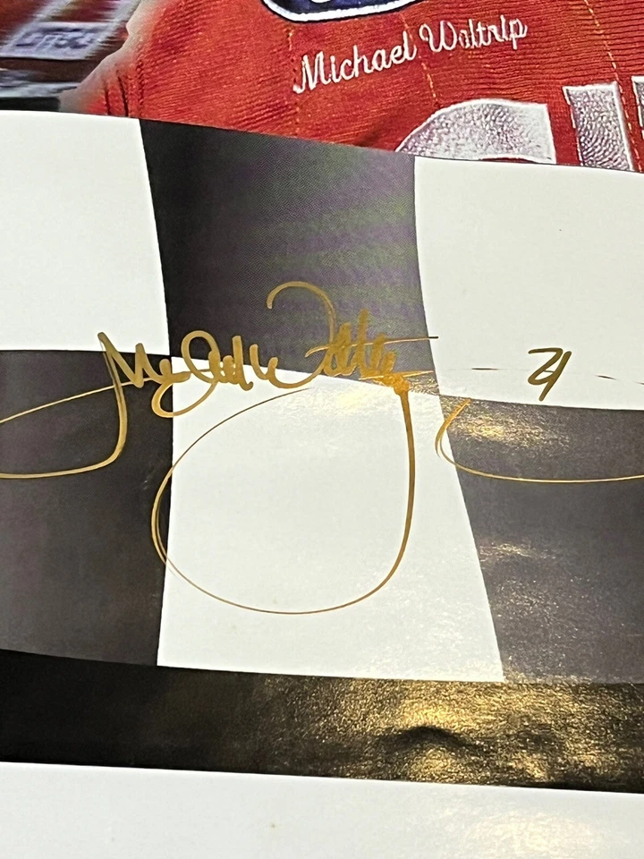 1996 Night Vision Poster Michael Waltrip Autograph Select Champion May 18 COA - Imagem 2 de 4