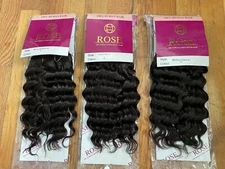 100% Natural Human Hair Weave Sew-in  Extension  10" Deep Wave 3 bundle/300g