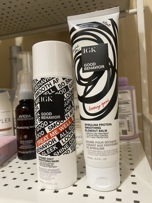 IGK bundle Good Behavior Intense Daily Smoothing Mask and blowout balm