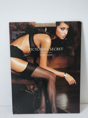 New Victoria’s Secret Glamour Lace Thigh High Nude Lace Size A Stockings Denier - 第 1/4 張圖片
