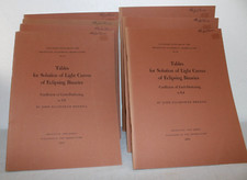 Tables for Solution of Light Curves of Eclips...