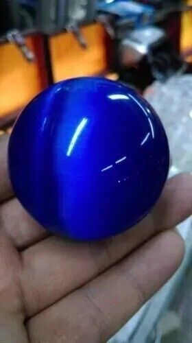 Crisoberillo Occhio di Gatto 1000 Ct Sfera Blu Naturale Taglio Gemma Sciolta Certificata - Foto 1 di 5