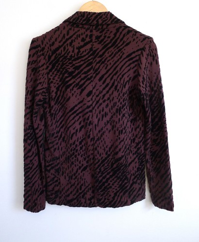 MAJESTIC FILATURES Burnout Animal Print Flocked Fleece Jersey Blazer 1 S $265 - Picture 8 of 10