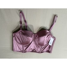 Auden Womens Satin Bustier Corset L Mauve Rose Pink New NWT Coquette Softgirl
