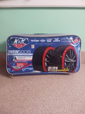 K&K Auto Snow Socks for Tires   Pro Series for Ultimate Grip - Large OPEN BOX