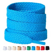 2 Pairs 12mm Wide Flat Shoelaces 100 Cotton, Premium Thick Shoe...