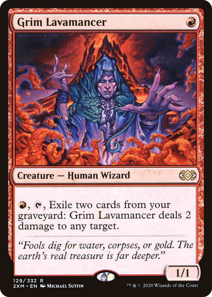 Grim Lavamancer Foil Rare 129 2XM Double Masters Near Mint NM Magic