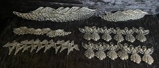38 Pcs Pendants Charms Angels Wings Antique Silver Tone Beautifully Detailed