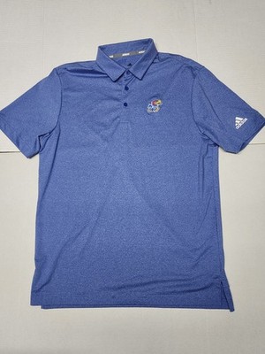 Adidas Men's Size Medium Kansas University Jayhawks Blue Polo Shirt
