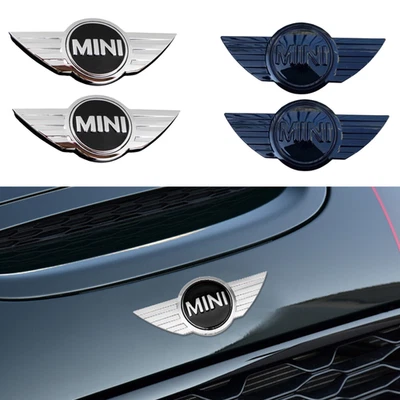 2 Stück Mini Schwarz/Silber Emblem Motorhaube+Heckklappe Cooper R56 R57 DE - Bild 1 von 4