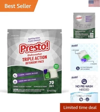 Amazon Brand Triple Action Dishwasher Pacs - 70 Count for Sparkling Clean Dishes