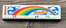 Vntg Hohner Rainbow Harmonica Retro Musical Toy Small Instrument Colorful Music