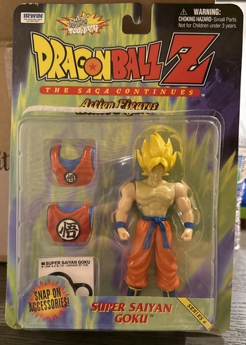 Dragon Ball Z Super Saiyan Goku Action Figure Irwin Toy 1999 (Damaged Box)