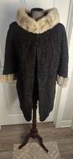 Vintage Persian Lamb Coat With Mink Fur Collar