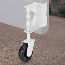 4" Spring Loaded Gate Caster Wheel 220lb Capacity White for Wood Metal Gate Fenc