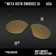 Bronze Gold Polarized Replacement Lenses for Oakley Meta HSTN OW8002-51mm
