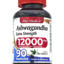 Ashwagandha Root Extract 12000mg 90 Capsules Natural Stress and Calm Support