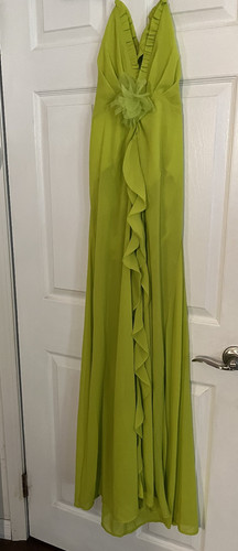 For Love And Lemons Sheer Chartruse Maxi Dress - Intimates - Size L flower back