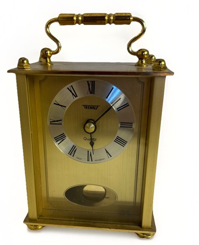 #8451 SMALL TRENKLE TABLE DESK CLOCK HECHINGER QUARTZ - Picture 1 of 6