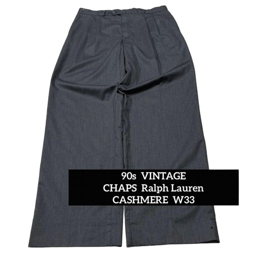 Chaps Ralph Lauren, 90s CHAPS Ralph Lauren Canada Wool Cashmere Wide Slacks P34 Gray F/S