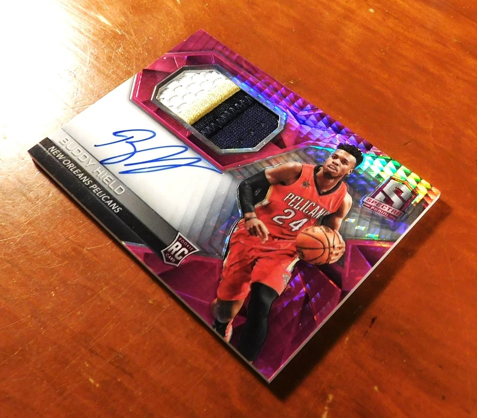 2016-17 Panini Spectra BUDDY HIELD SP/49 Pink Prizm RPA autógrafo cartão de novato - Imagem 4 de 4