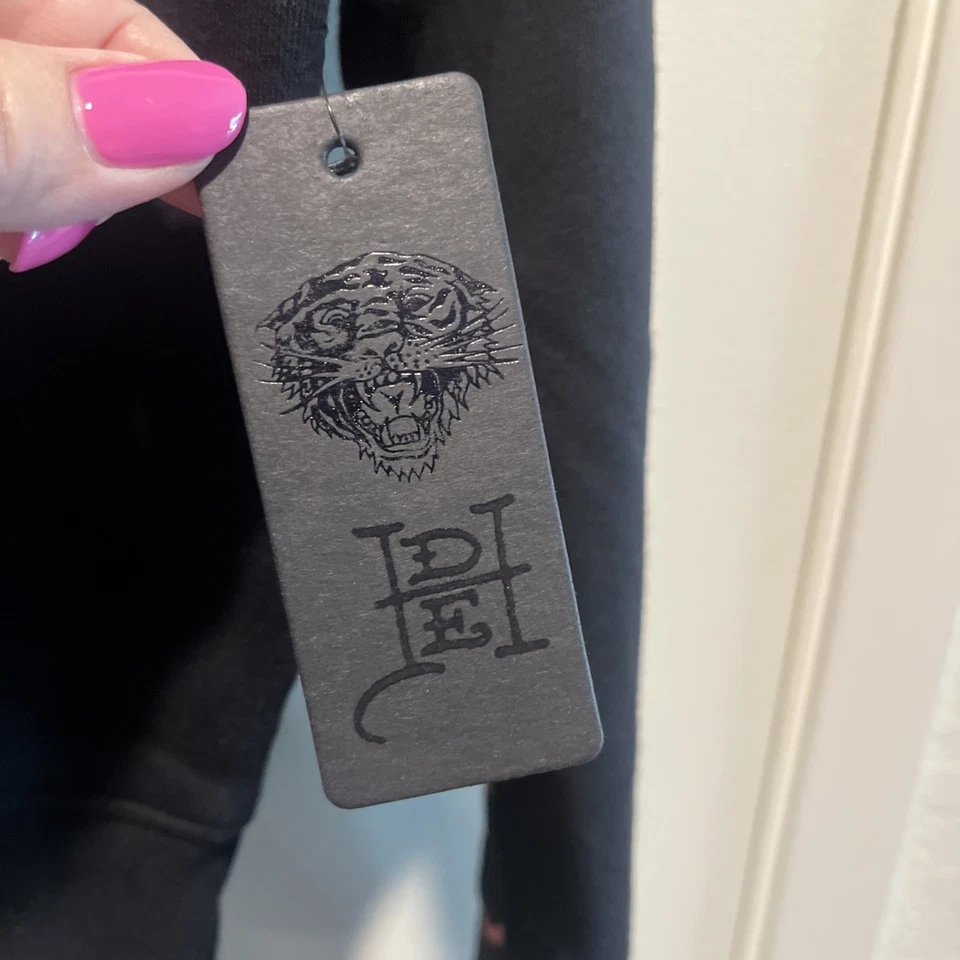 Chaqueta Ed Hardy Niños -S-Negro Ciudad de Nueva York Gráfico Cremallera Completa Sudadera con Capucha Foto 3 de 4