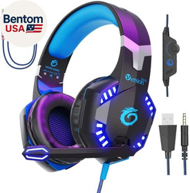 G2000 Gaming Headset for PS5 PS4 Xbox One Controller,Bass Surround Noise Cancell