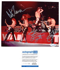 ‘Warrant’ Band Signed 8x10 Photo ‘Cherry Pie’ Erik, Joey & Steven ACOA