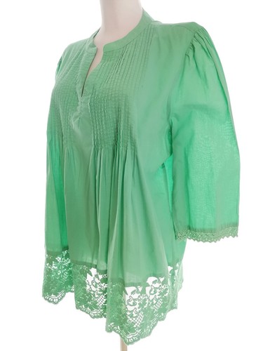 Nightingales Size 46/48 Tunic Blouse Sleeve 3/4 Lace Embroidery - Picture 2 of 5