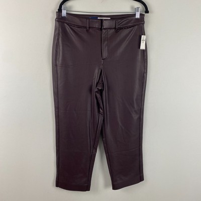 Old Navy High-Waisted Faux-Leather Pixie Straight Pants Size 10P Purple