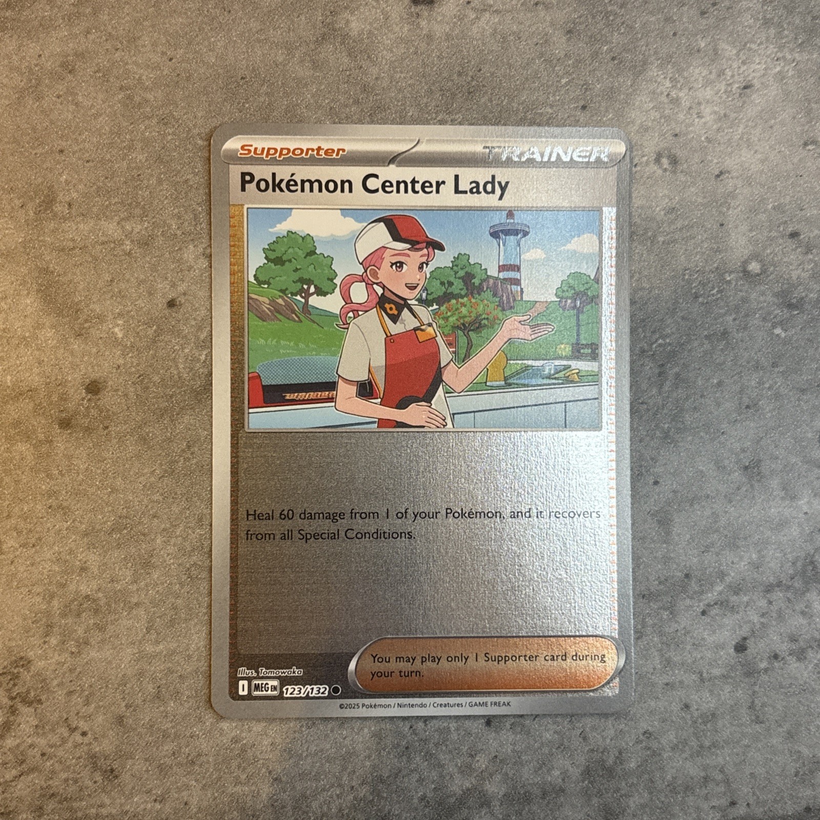 Pokemon Center Lady 123/132 Reverse Holo Common Mega Evolution Pokemon TCG