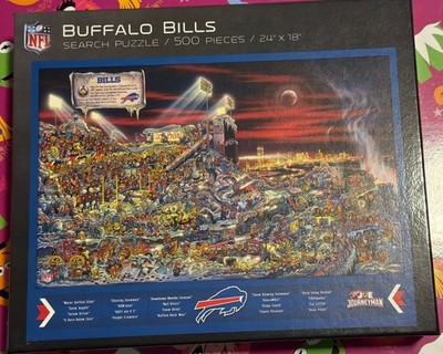 Explore Buffalo Bills Theme with 500-Piece Jigsaw Puzzle - Skill-Building Fun
