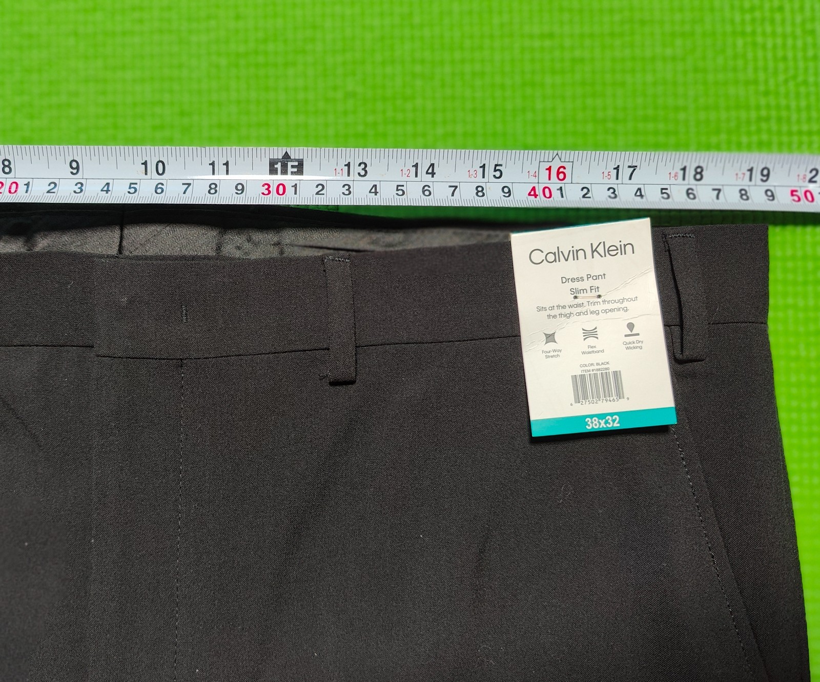 Calvin Klein Men's Dress Pant Slim Fit, 38x32, Black, 1882280 thumbnail 5