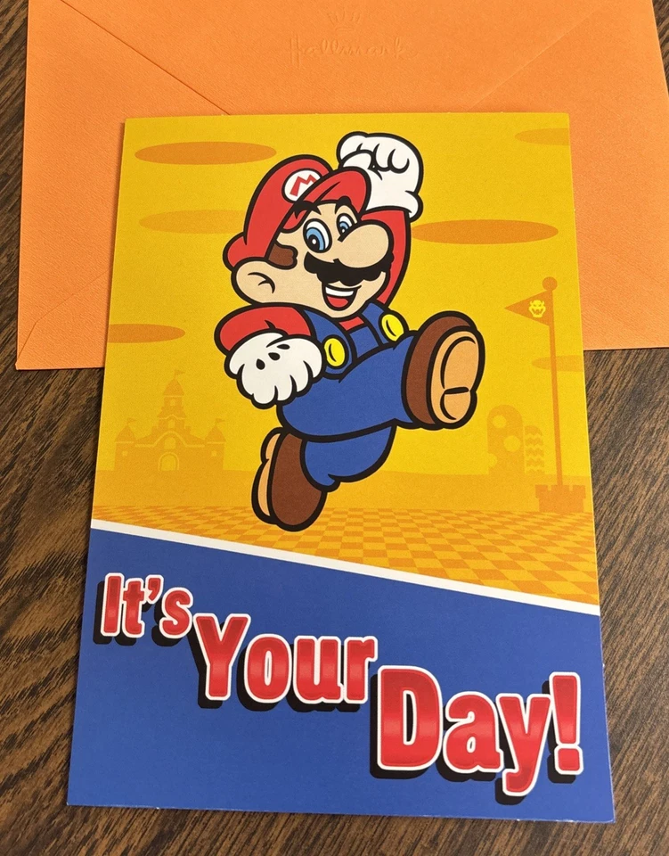 Birthday Super Mario Nintendo Son Nephew Etc 5”x7” Hallmark Marvel Greeting Card - Image 2 of 4