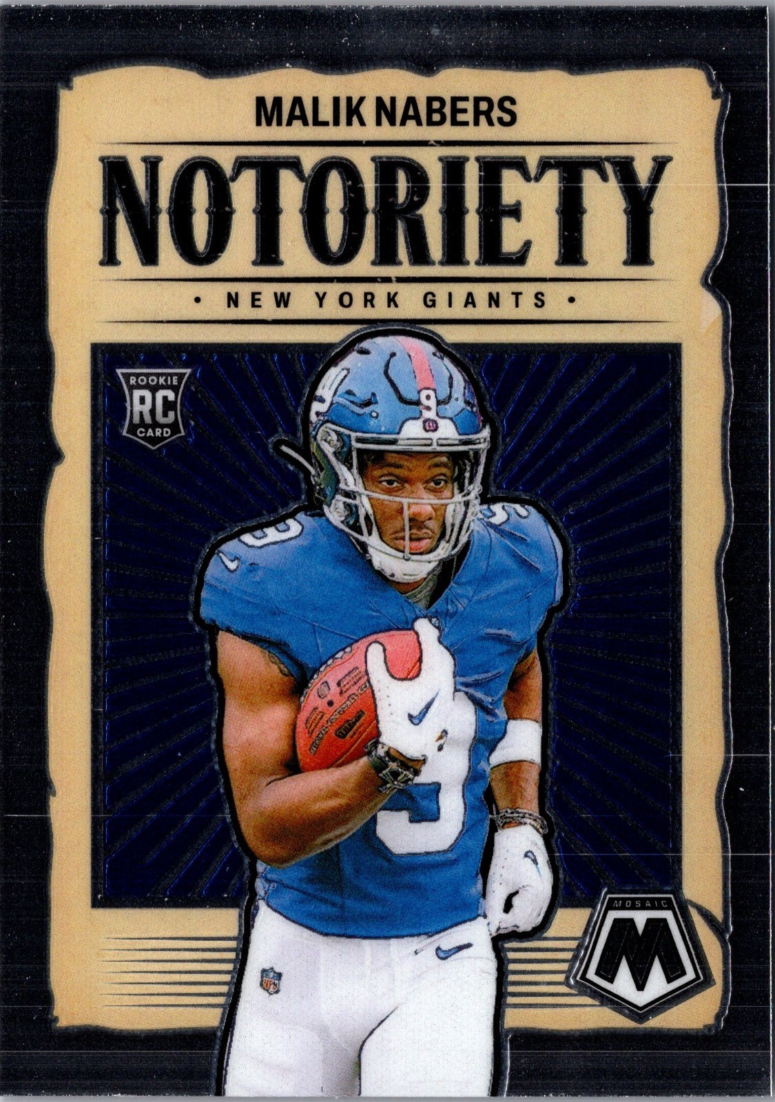 Malik Nabers-2024 Panini Mosaic Notoriety RC #3 New York Giants