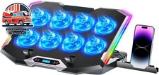 Enfriador Port tiles Para Juegos 8 Ventiladores Silenciosos Y Luces LED NEW US