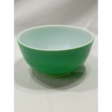 Vintage Pyrex Mixing Bowl Green Opal Milk Glass Kitchenware