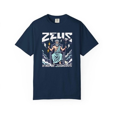 Zeus King of the Gods Greek Mythology T-Shirt Lightning Eagle Graphic Tee | V1