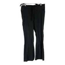 Scrubstar Womens Black Drawstring Cargo Scrub Pants Small S Stretch Cotton Blend