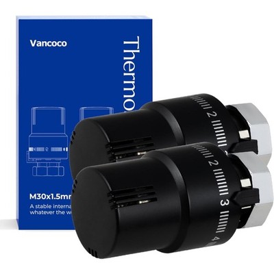 Thermostatkopf Heizkörperventil M30×1,5 mm, schwarz, Flüssig-Fühler